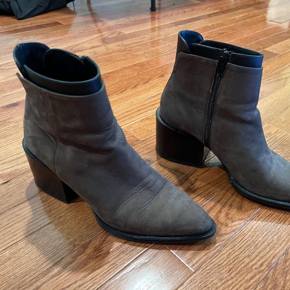 Vince Block Heel Nubuck Ankle Boot